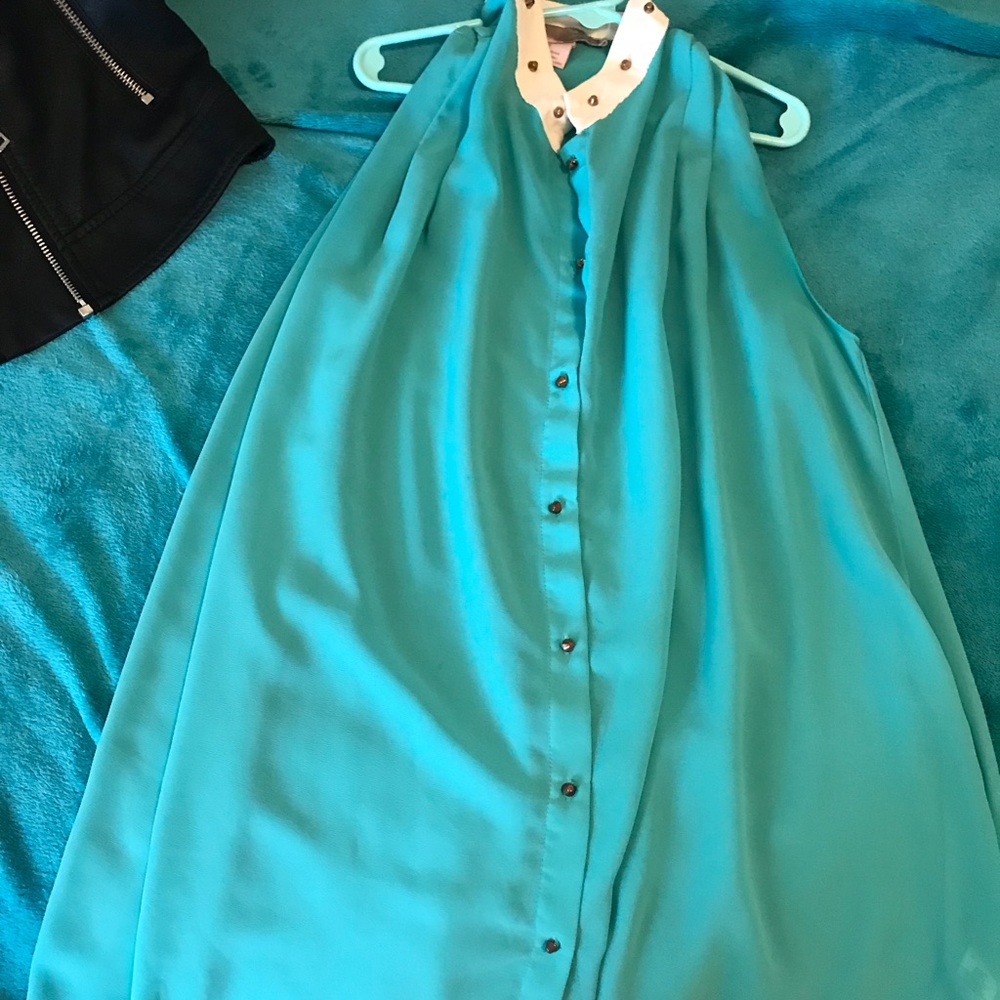 Teal Long blouse